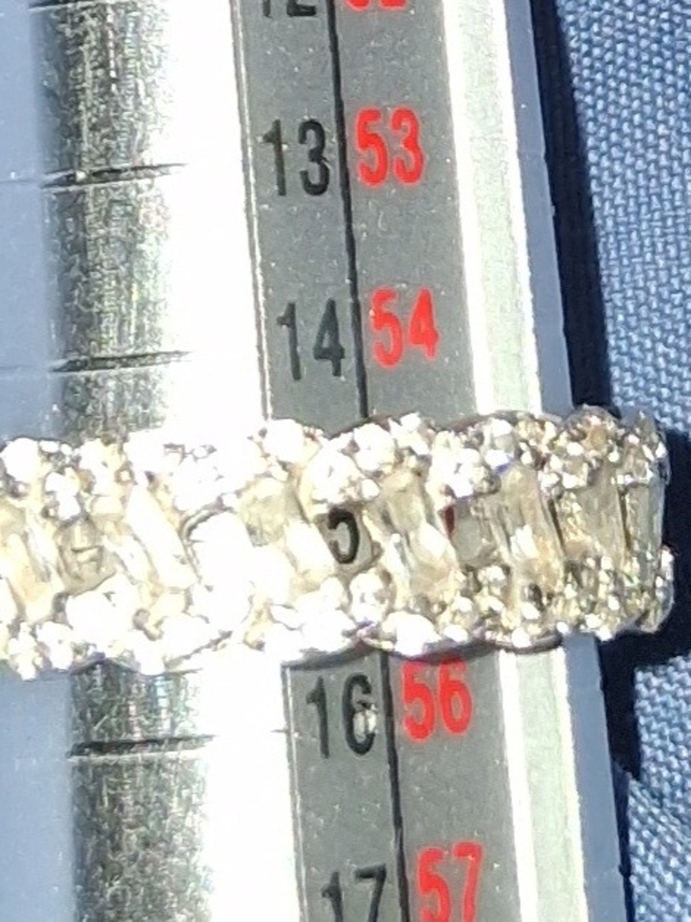 Diamonique Baquette Eternity Band Sterling Silver Size7